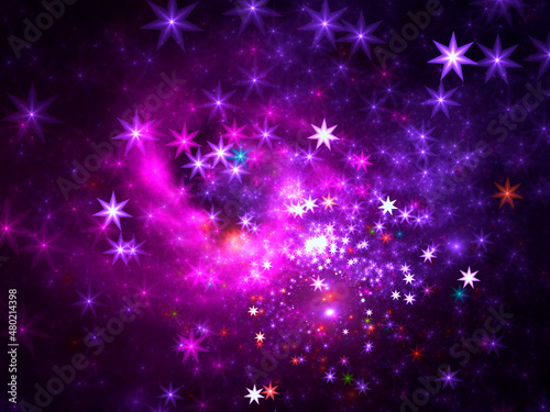 Abstract blurred background with stars bokeh - computer generated illustration