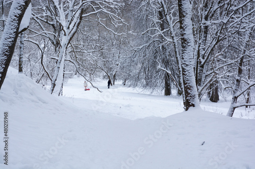 Winter Park. Lots of snow. Skiing down the mountain © Ольга Михайлова