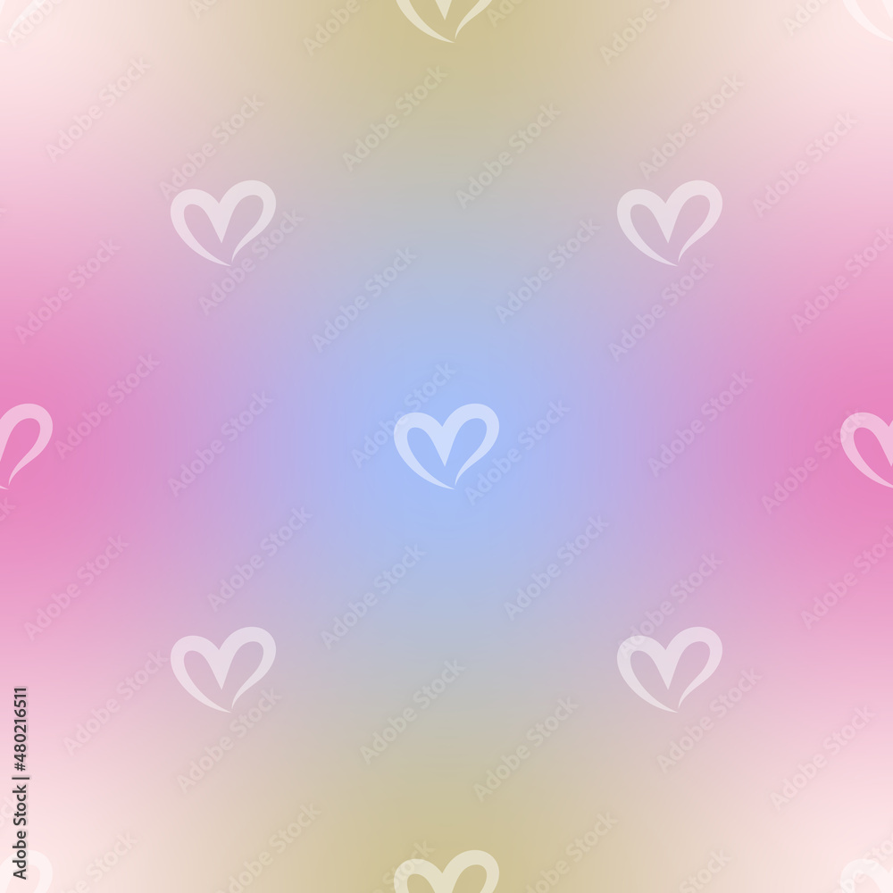 seamless multicolour heart pattern background