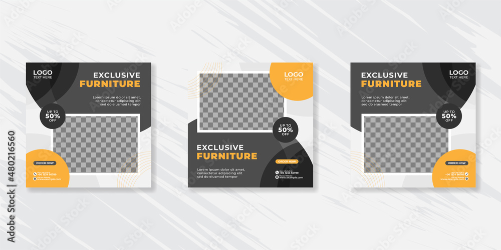 Modern Furniture social media post templates design Modern Furniture social media post templates design