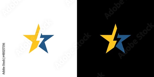 Modern and professional lightning star logo design