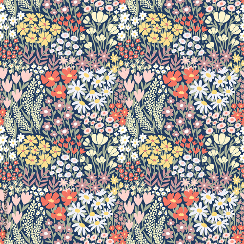 Fototapet Ditsy floral seamless pattern
