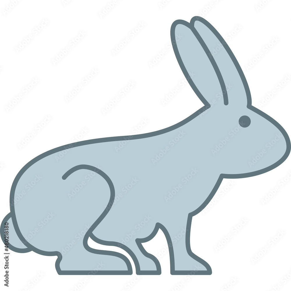 Rabbit Animal Filled Outline Icon Vector Rabbit Animal Filled Outline Icon Vector
