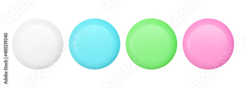 Soap bars mockup set. Realistic vector colored soap.
