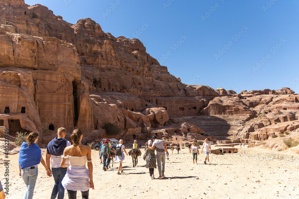 travel among rocks and sand to ancient city Petra in Jordan travel among rocks and sand to ancient city Petra in Jordan