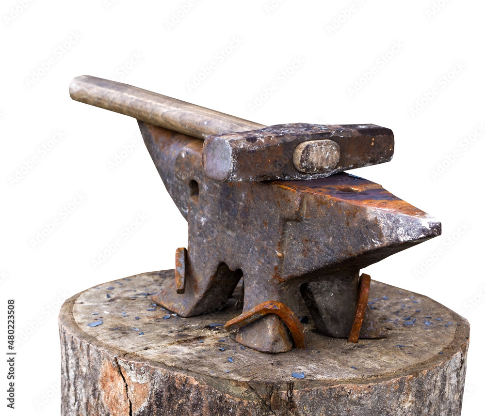 small old antique anvil for striking on white small old antique anvil for striking on white