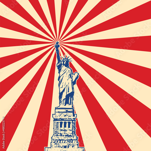 vector american symbol of New York statue of liberty