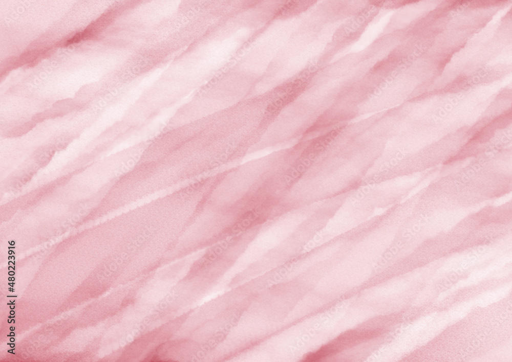 ピンク色の水彩塗り壁紙　桜　春イメージ