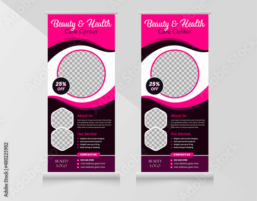 Spa roll up banner design template design, Salon Roll up banner design, Beauty roll up banner