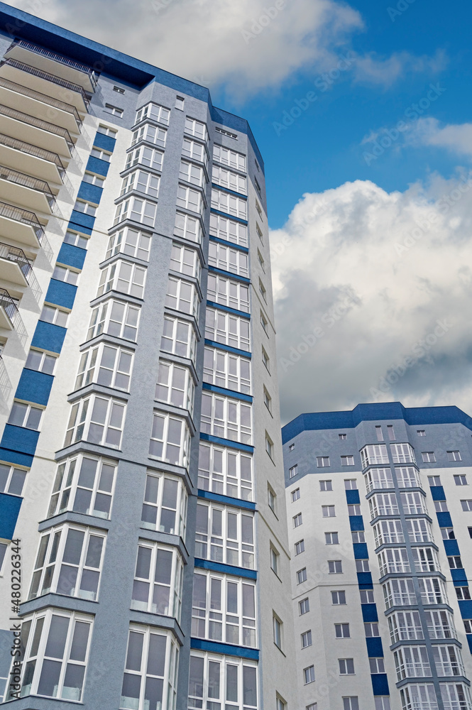 Fototapeta premium Modern panel apartment building