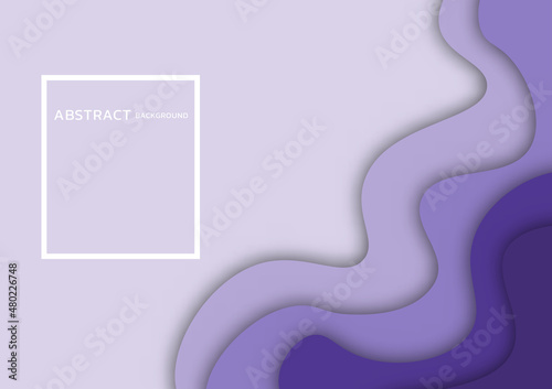 3D abstract and Paper cut background. Abstract realistic paper decoration for design. Violet and purple layers.