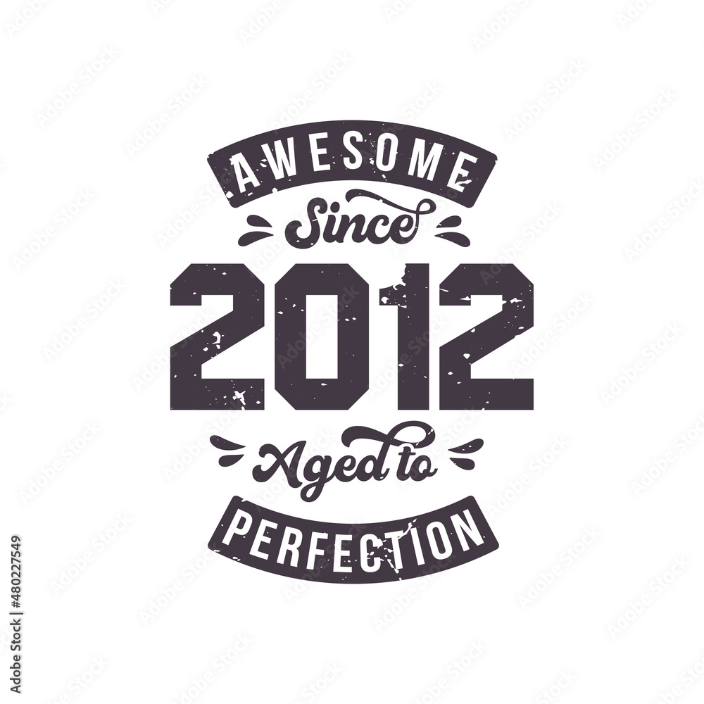 Born in 2012 Awesome Retro Vintage Birthday, Awesome since 2012 Aged to Perfection