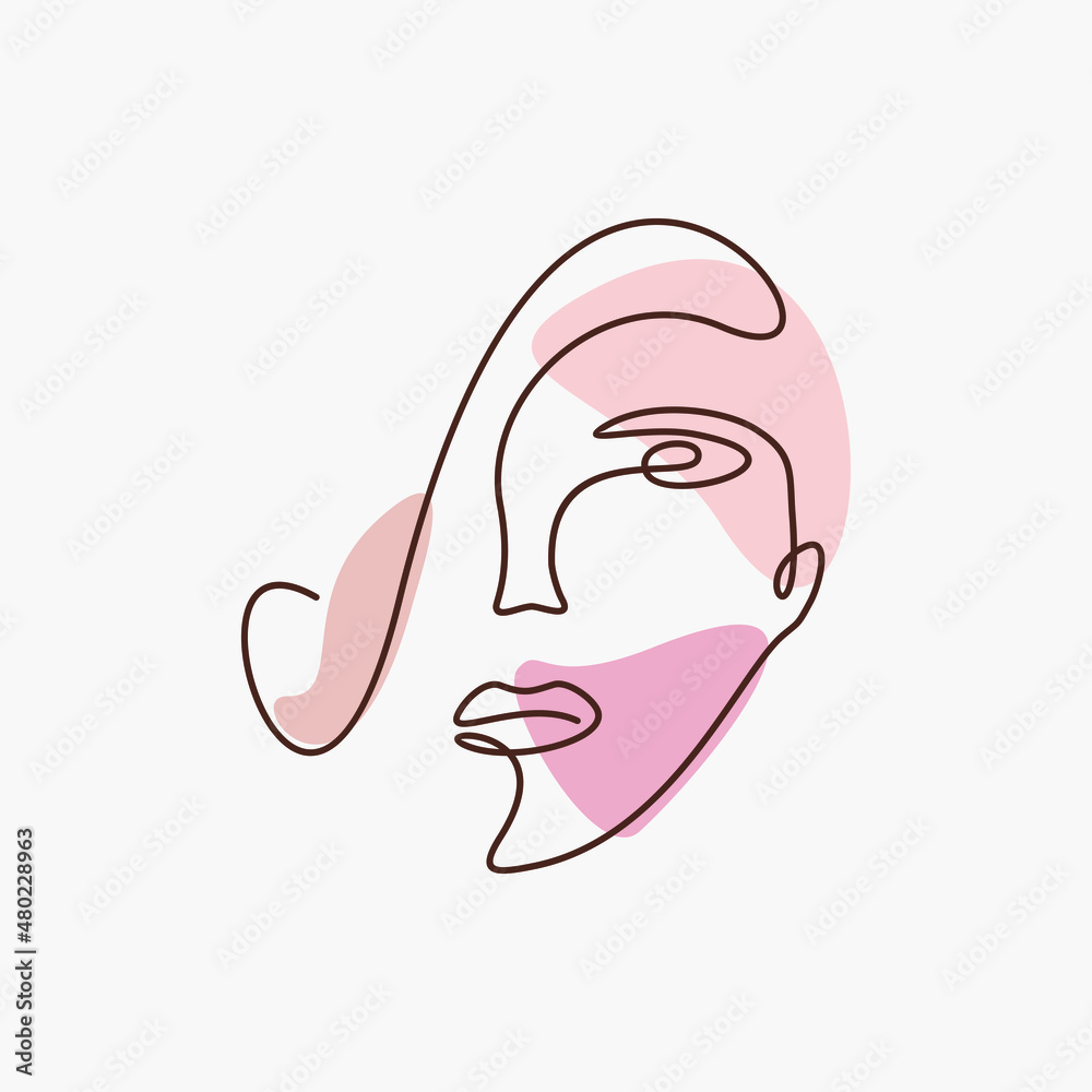 one continuous minimalist female face line one continuous minimalist female face line