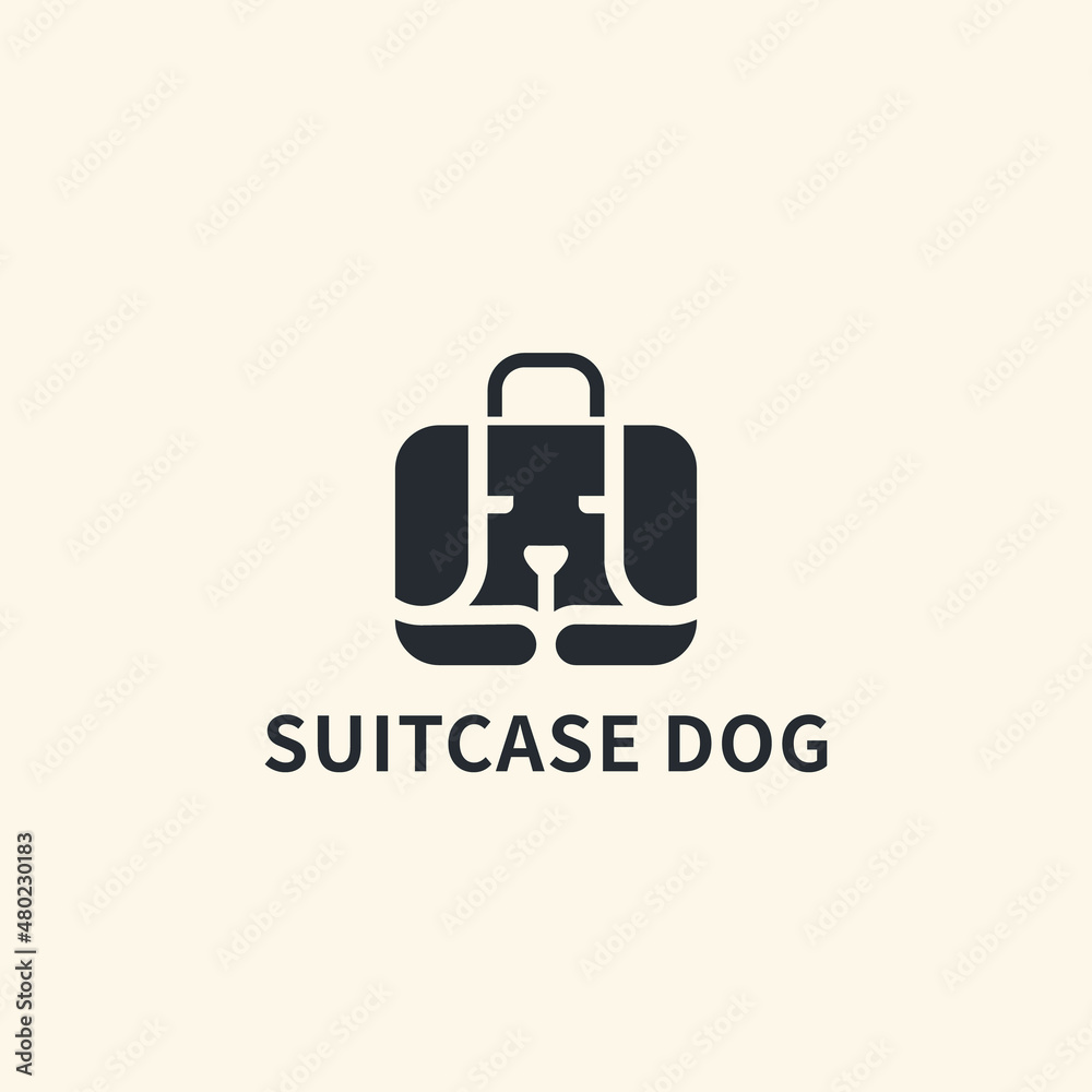 SUITCASE DOG DESIGN LOGO VECTOR SUITCASE DOG DESIGN LOGO VECTOR