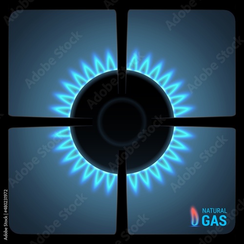 gas burner top view vector realistic eps10
