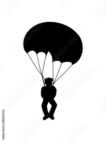 Silhouette Fallschirmspringer Design 