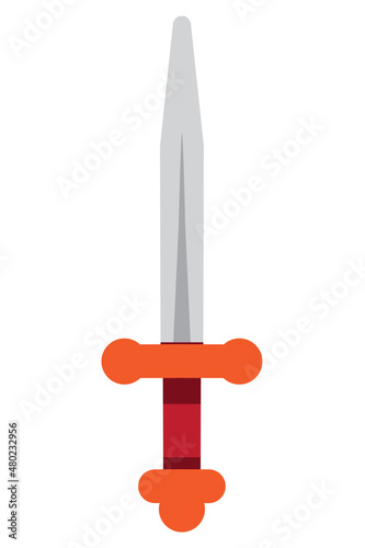 Dagger vector flat icon. Isolated dagger knife illustration