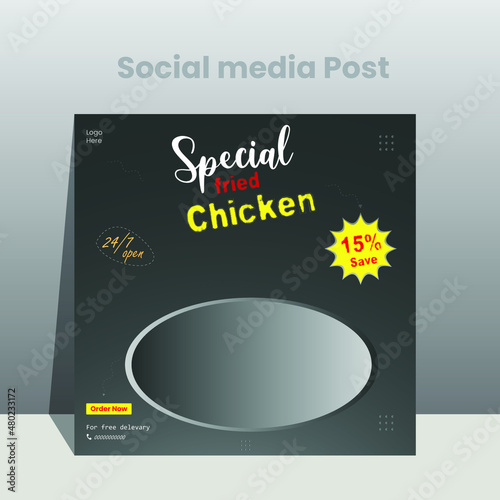 Social media post design template for Instagram Facebook marketing