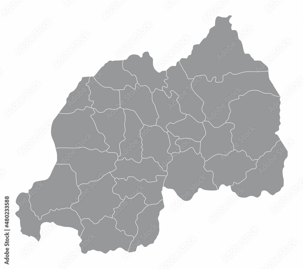 Obraz premium Rwanda administrative map