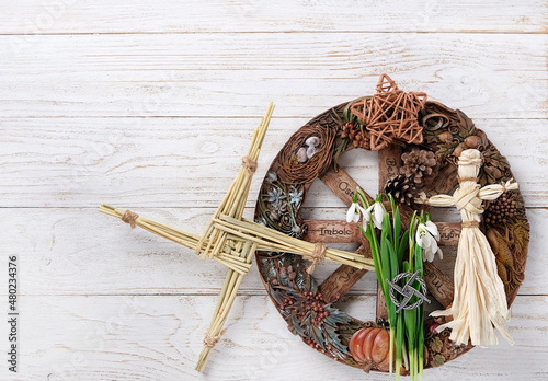 Valokuva Wiccan altar for Imbolc sabbat