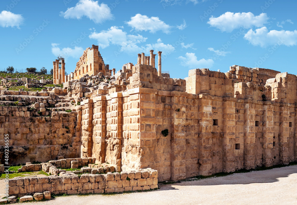 Roman archeological remains in Jerash Roman archeological remains in Jerash