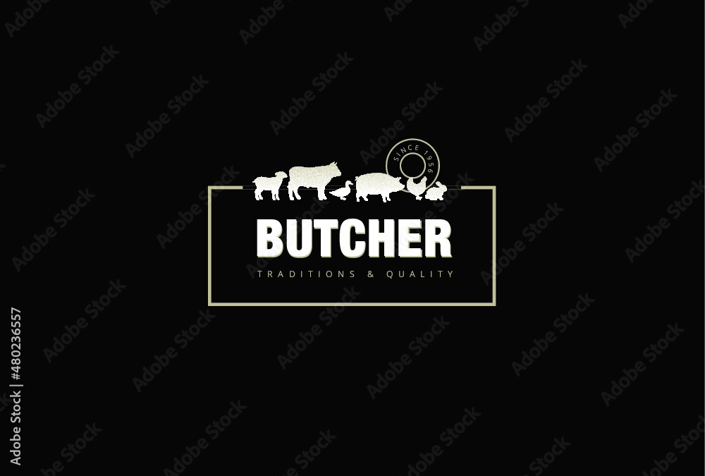 Template de logo pour une boucherie Template de logo pour une boucherie