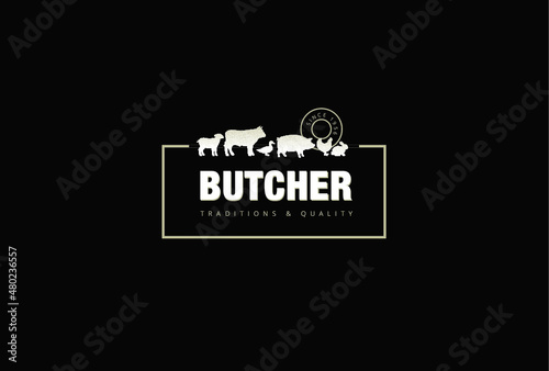 Template de logo pour une boucherie