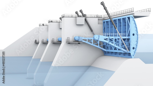 Εκτύπωση καμβά Spillway gates