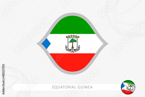 Equatorial Guinea flag for basketball competition on gray basketball background.