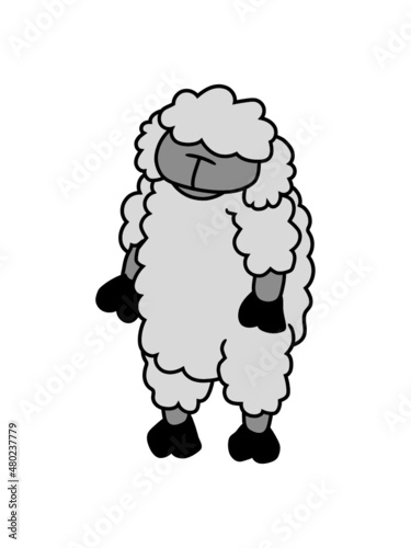 Lustiges stehendes Schaf 