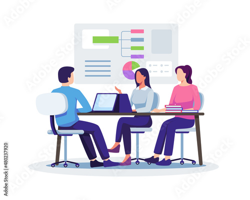 Business meeting illustration concept