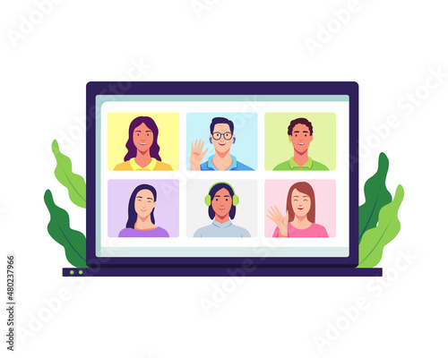 Video conference concept illustration