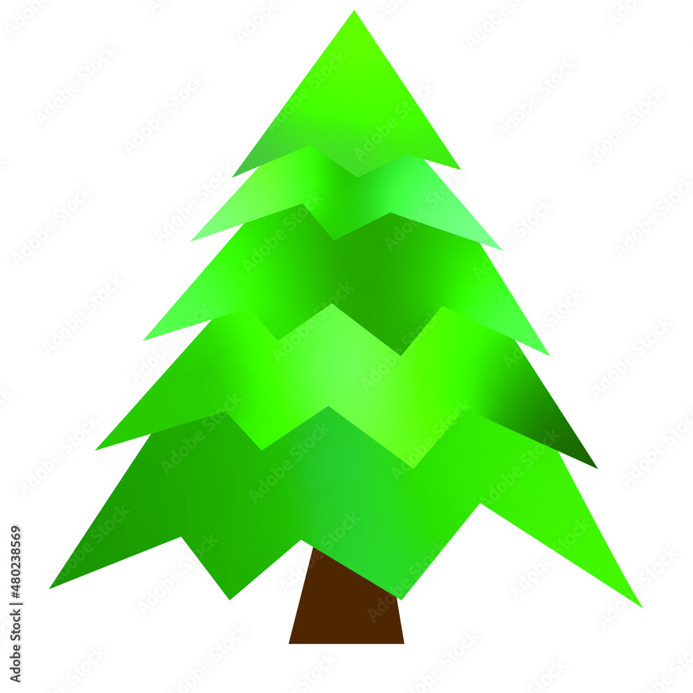 Obraz premium Christmas tree new year 2022 2023 unusual green Christmas tree on a white background