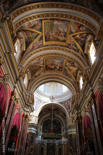 Interior of the St. Paul's Cathedral, Mdina, Malta 