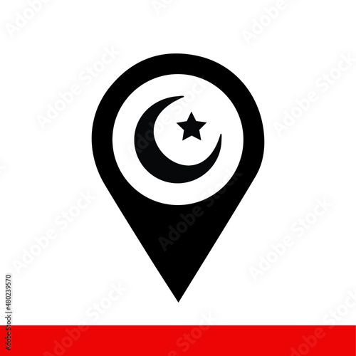 Mosque location for prayer icon vector