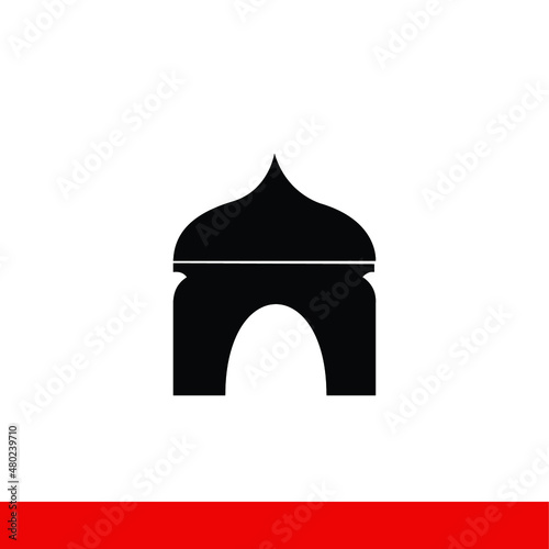 Dome Tower Mosque Icons Vector