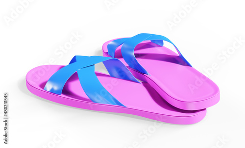 3d render of flip flops over white background