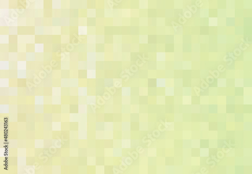 Abstract green yellow light background with squares, mosaic, geometric pattern.