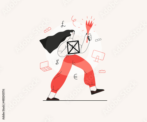 Startup illustration. Concept of building new business
