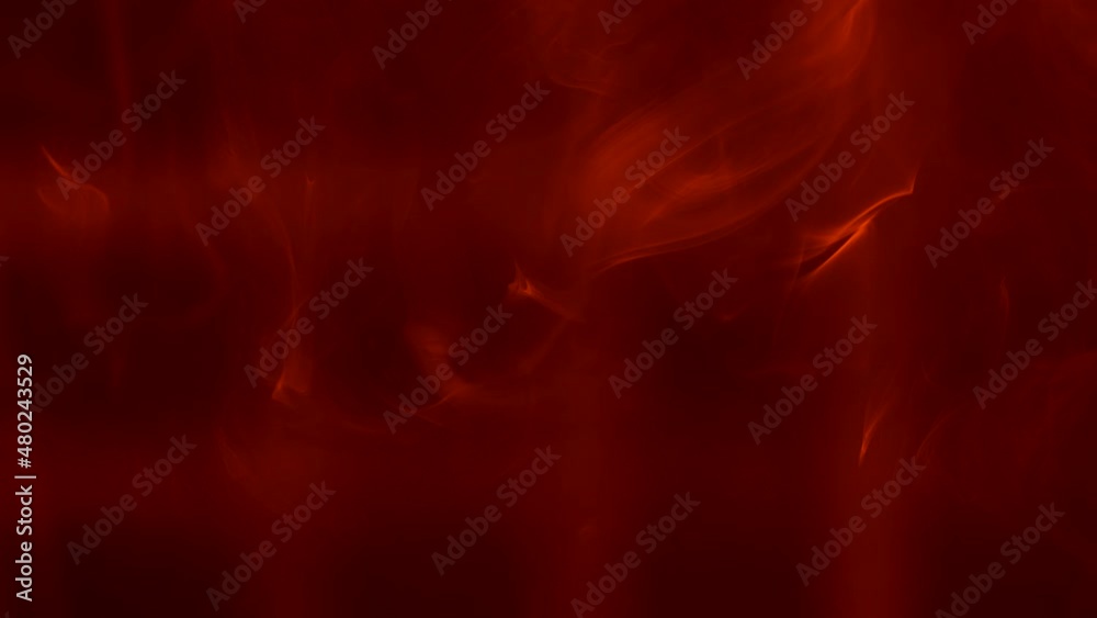 A bright cloud of smoke floats against a backdrop of red lights creating checkered pattern. Lighting equipment and smoke.The concept of holiday, show or theatrical performance. Close up. Slow motion.