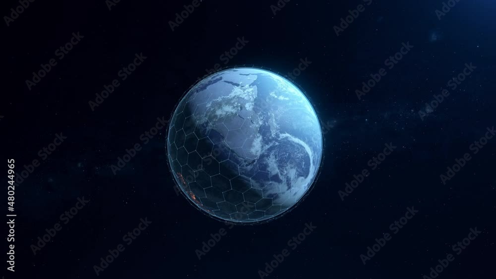 ice view from the space satellite. Futuristic abstract network growing and covering the planet. The concept of modern business and technology. ice view from the space satellite. Futuristic abstract network growing and covering the planet. The concept of modern business and technology.