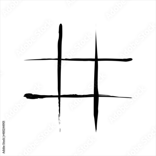 Tic Tac Toe Grid Paint Hand Drawn Game Board