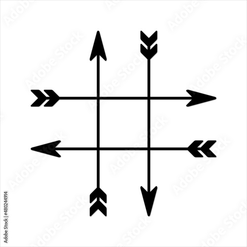 Tic Tac Toe Grid Arrows Game Board