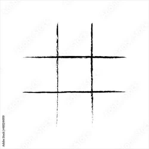 Tic Tac Toe Grid Chalk Hand Drawn Game Board