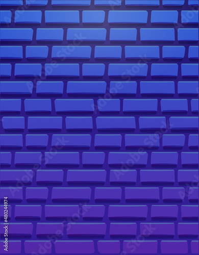 Brick wall. Vector background. Dark blue.