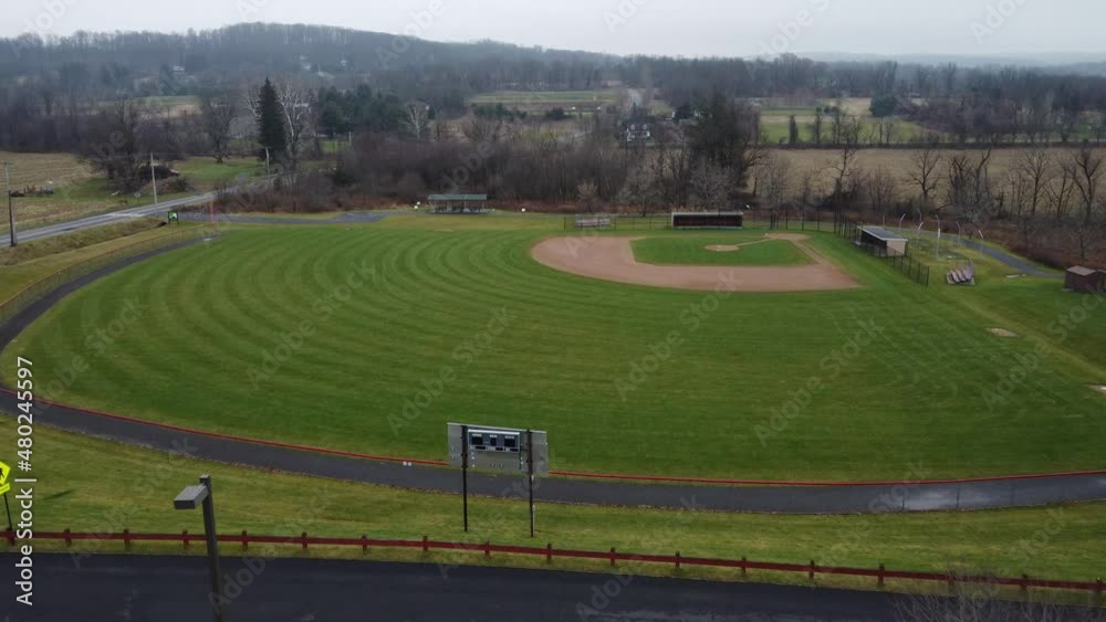 baseball field drone slow push in baseball field drone slow push in