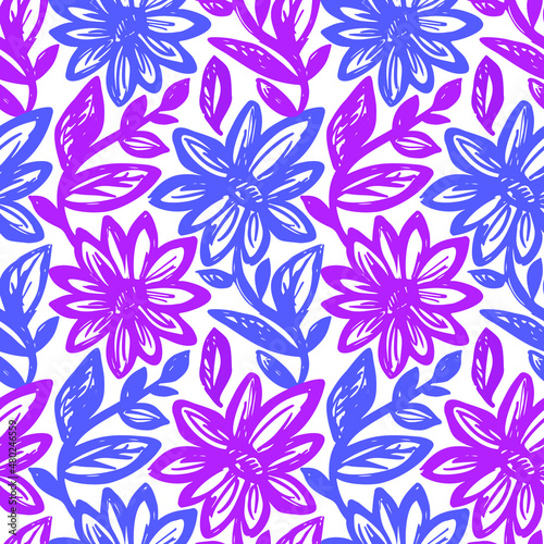 Doodle flower.Beautiful abstract pattern with doodle flower for paper design. Pattern background.