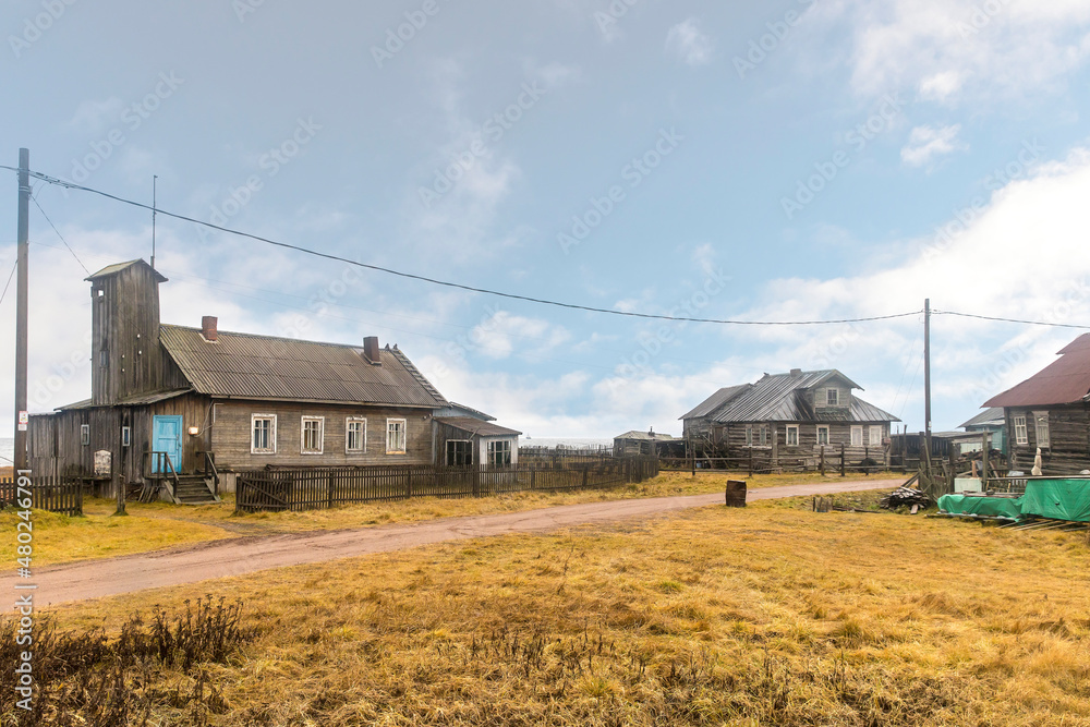Kashkarantsy, Terskiy district, Murmansk region, Russia - November 2021. Kashkarantsy, Terskiy district, Murmansk region, Russia - November 2021.