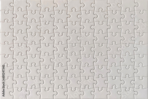 Blank white jigsaw puzzle texture background	