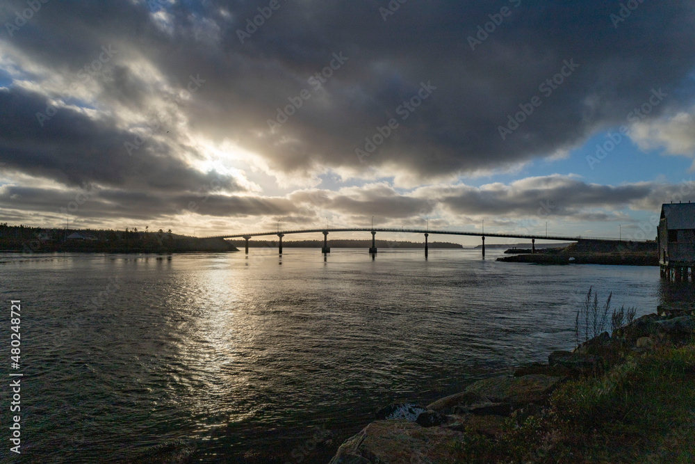 Fototapeta premium Bridge from Lubec, Maine to Canada